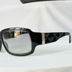 CHANEL Vintage Black Butterfly Quilted Temples Sunglasses 5061 With Case