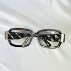CHANEL Vintage Black Butterfly Quilted Temples Sunglasses 5061 With Case