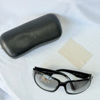 CHANEL Vintage Black Butterfly Quilted Temples Sunglasses 5061 With Case