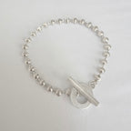 Gucci Swirl Stripe Boule Popcorn Bracelet Toggle Sterling Silver 925 Women 19cm