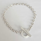 Gucci Swirl Stripe Boule Popcorn Bracelet Toggle Sterling Silver 925 Women 19cm