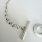 Gucci Swirl Stripe Boule Popcorn Bracelet Toggle Sterling Silver 925 Women 19cm