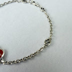 Gucci Red Heart Interlocking GG Bracelet Sterling Silver 925 16cm With packaging