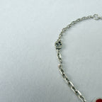 Gucci Red Heart Interlocking GG Bracelet Sterling Silver 925 16cm With packaging