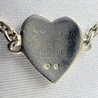Gucci Red Heart Interlocking GG Bracelet Sterling Silver 925 16cm With packaging