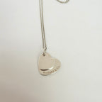 Tiffany&Co. Vintage Double Stacking Heart Sterling Silver 925 Necklace With Pouch