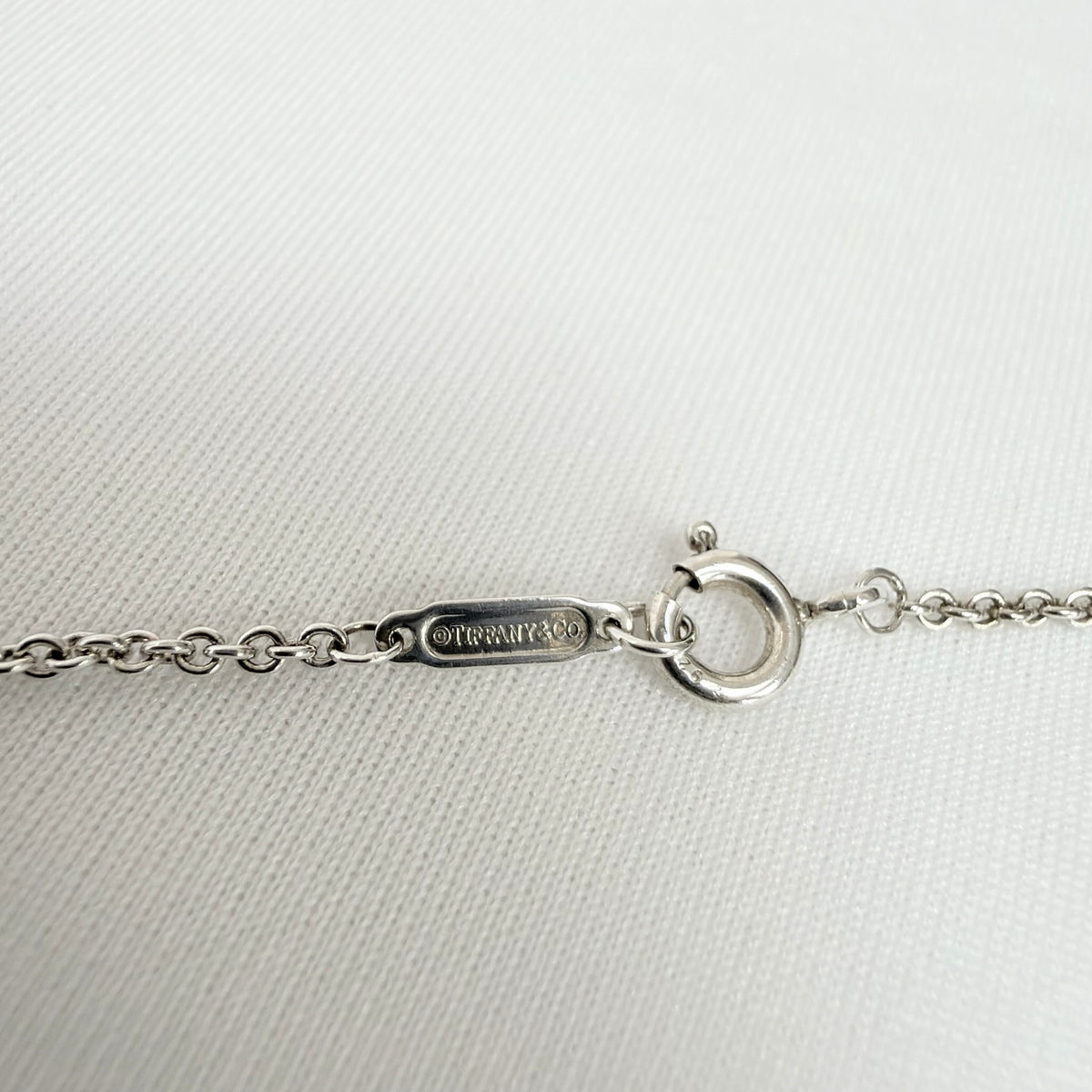 Tiffany&Co. Vintage Double Stacking Heart Sterling Silver 925 Necklace With Pouch