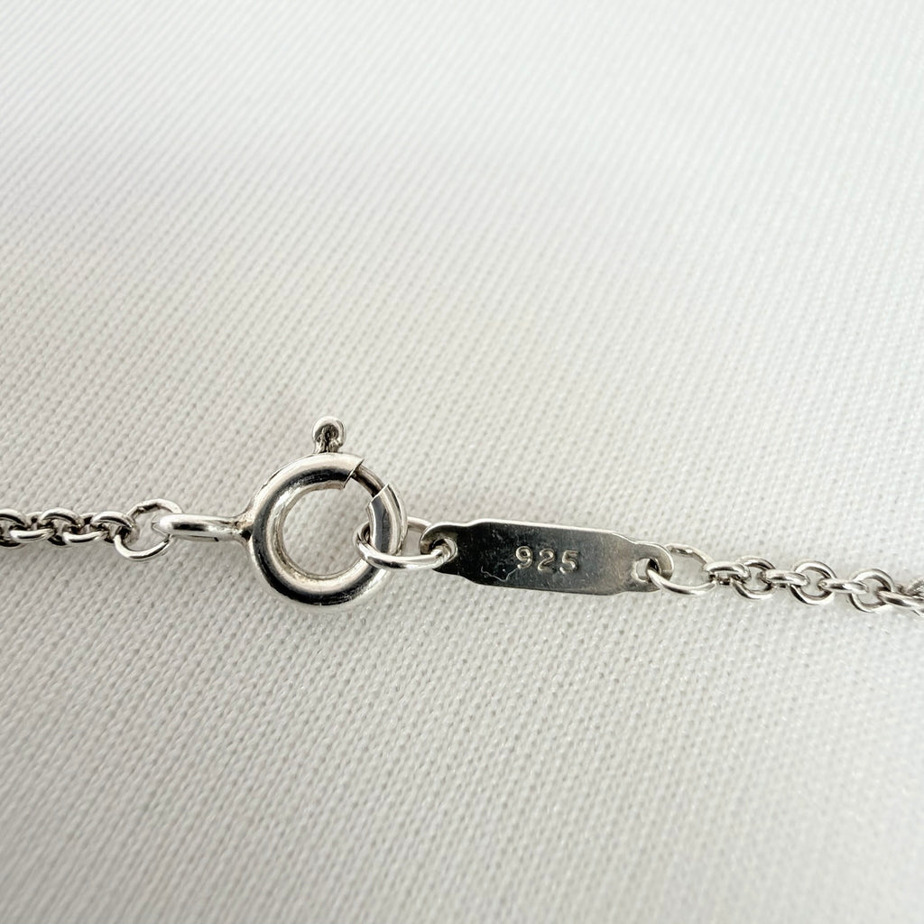 Tiffany&Co. Vintage Double Stacking Heart Sterling Silver 925 Necklace With Pouch