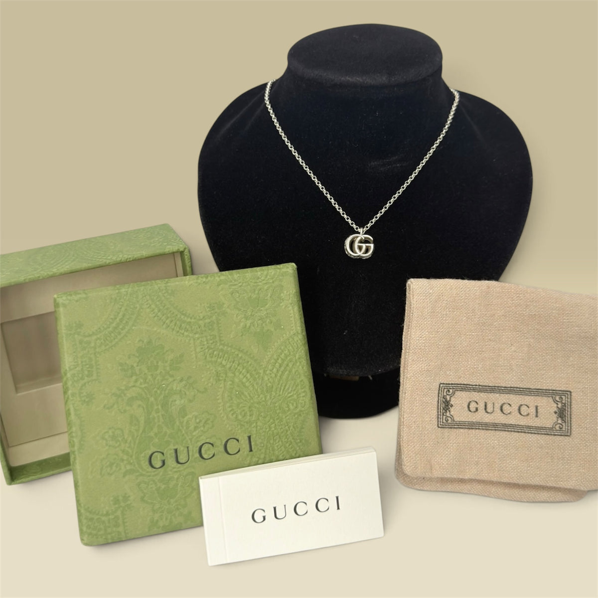Gucci GG Marmont Sterling Silver 925 Necklace 38/42cm With Packaging